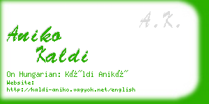 aniko kaldi business card